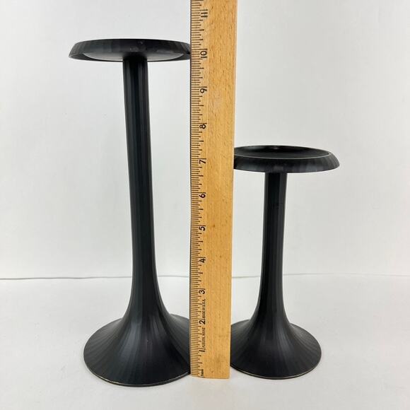 Crate & Barrel Metal Pillar Candle Holders - Picture 8 of 8